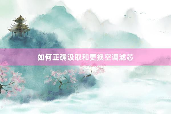 如何正确汲取和更换空调滤芯