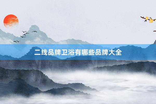 二线品牌卫浴有哪些品牌大全